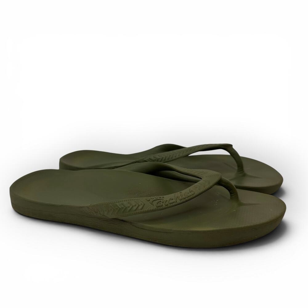 Archies Olive Green Orthotic Arch Support Flip Flops Mens 9 EU 42.5 Minimalist